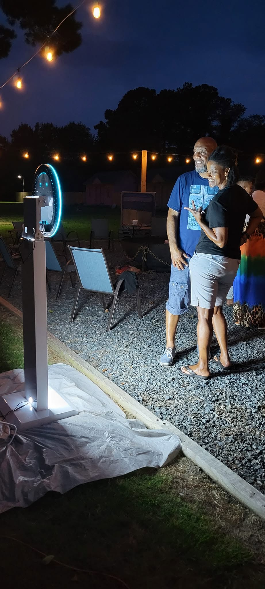Shore Shots ring-light photobooth in action at night