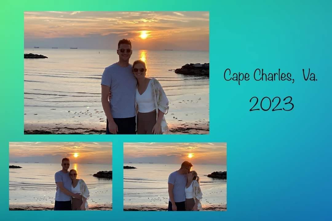 Cape Charles beach sunset photo template