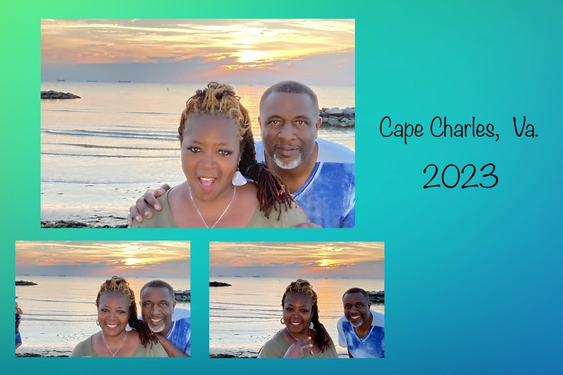 Cape Charles beach sunset photo template